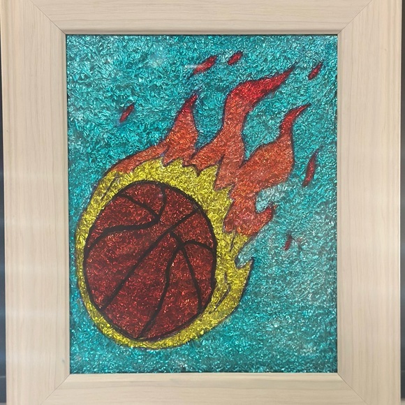 Other - Basketball stain glass frame affect
